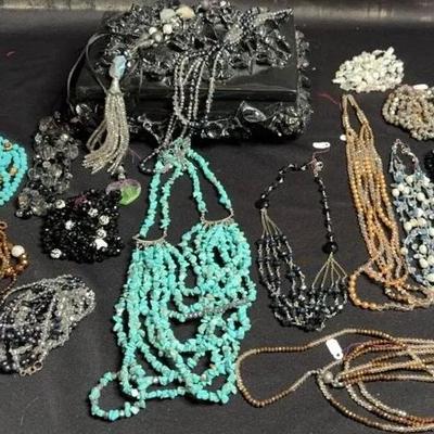 Beautiful Beaded Necklaces And Jewelry Box