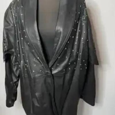3/4 Length Leather Coat by Semi Queen
