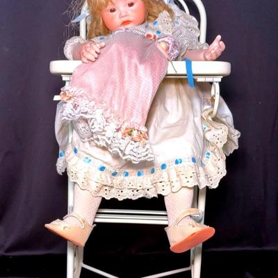 Vintage Doll And Highchair