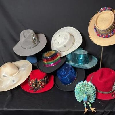 Hats! Sequin, Rhinestone and A Peacock