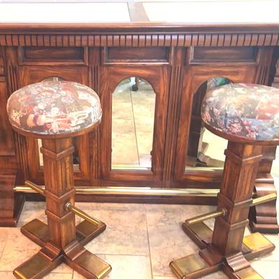 Riverside Mirrored Bar And Barstools (2)