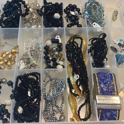 Black Crystals And Jewelry Case