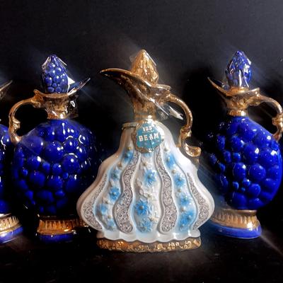 Blue And Gold J Beam Decanters (5)