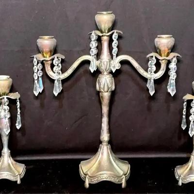 Silver Plated Candelabra And Candlesticks