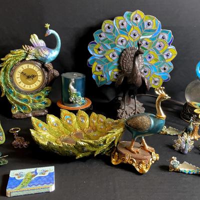 Peacocks: Lamp, Bowl, Clock, Mask and More