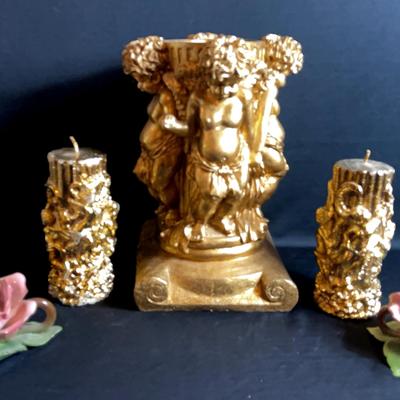 Golden Cherub Candleholders (5)