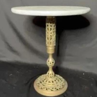 Vintage Brass and Marble table