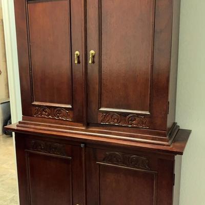 Wood Cabinet: Two Pieces
