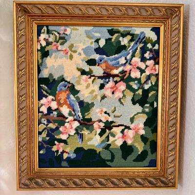 Needlepoint Blue Birds