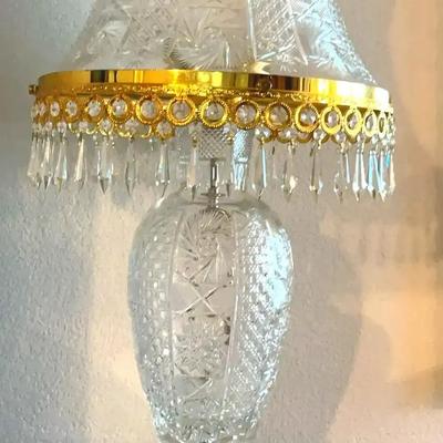 Crystal Table Lamp with Shade