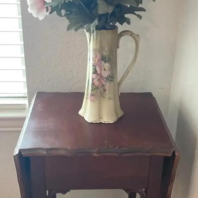 Small Drop Leaf Table And Nippon Vase
