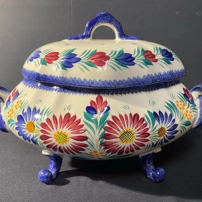Quimper France Hand Painted Soup Tureen