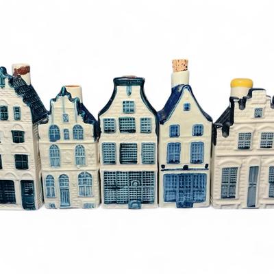Delft Bols KLM Airlines Miniature Houses - Lot of 5 (BMO4)