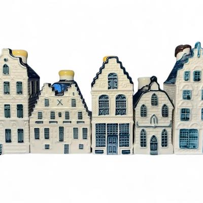 Delft Bols KLM Airlines Miniature Houses - Lot of 5 (BMO6)
