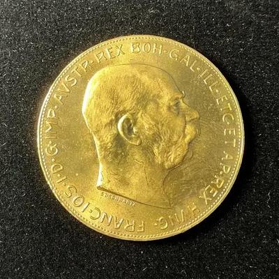 1915 Austrian Franz Joseph I 100 Corona Gold Coin (Restrike)