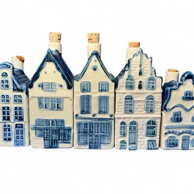 Delft Bols KLM Airlines Miniature Houses - Lot of 5 (BMO5)