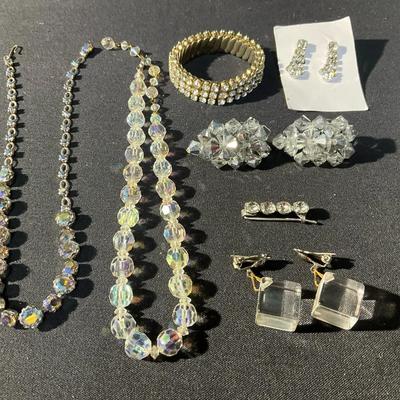 Vintage Crystal Bling Jewelry Set