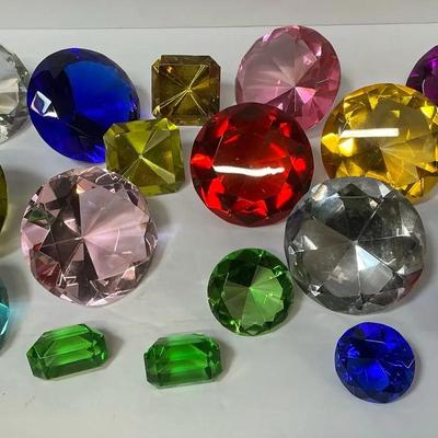 Multicolor Faceted Glass Gems