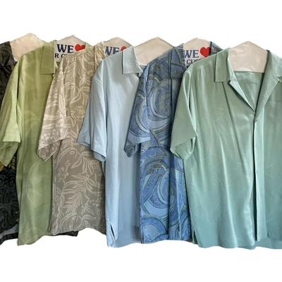 Tommy Bahama Silk Button Front Shirts Mens Large