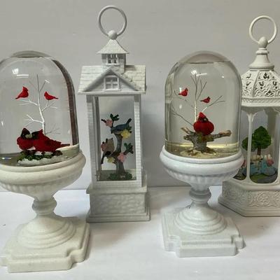 Lighted Snowglobes Birds, Bicycles