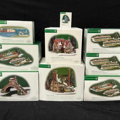 Dept 56 Abington Collection - Abington Canal, Boat, Bridge & More
