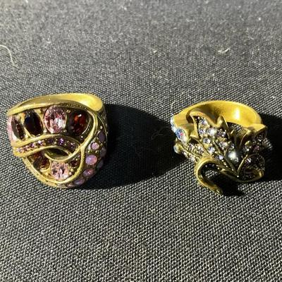 Heidi Daus Set Of Two Rings Size 5 And 6.5