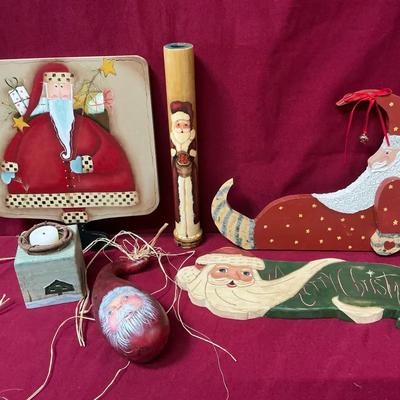 Country Handpainted Santa Decor
