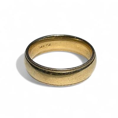 14k Gold Men’s Wedding Band / Ring (Size 10) (8.83 Grams)
