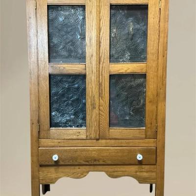 Antique Oak Pie Safe 56"h x 34"w x 14.75"d