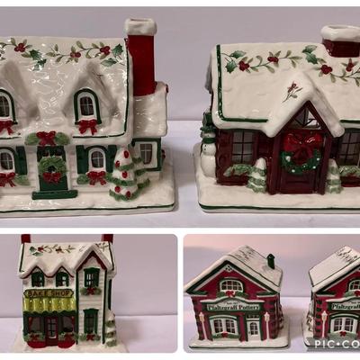 Pfaltzgraff Winterberry Ceramic Houses