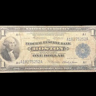 Series 1918 Federal Reserve Bank of Boston $1 Large Note