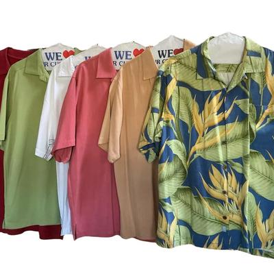 Tommy Bahama Silk, Pima Cotton, & Modal Shirts Mens Large