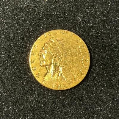 1912-P Indian Head $2.50 Gold Quarter Eagle