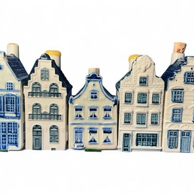 Delft Bols KLM Airlines Miniature Houses - Lot of 5 (BMO7)