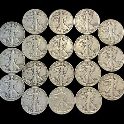 Walking Liberty Silver Half-Dollars (18 Count)
