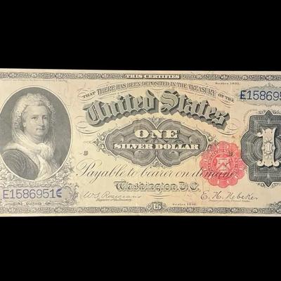 Series 1891 “Martha” Large Note Silver Certificate