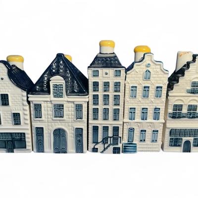 Delft Bols KLM Airlines Miniature Houses - Lot of 5 (BMO2)