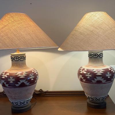 2 Rustic Southwestern Lamps