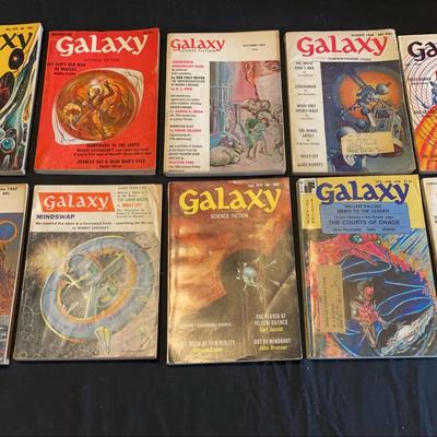 Collection of 10 Vintage Galaxy Sci-Fi Magazines