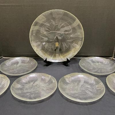Vintage Etched Glass Plates (7)