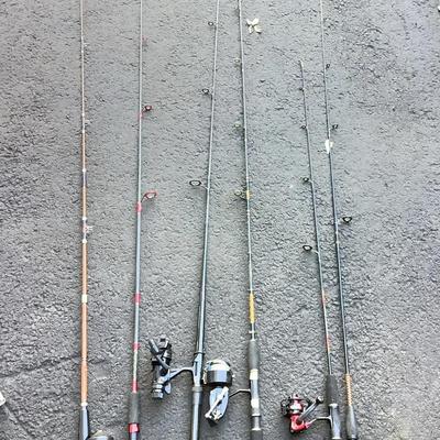 Collection Of Fishing Rods & Reels (6)