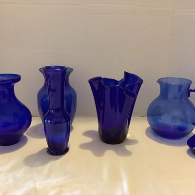 Cobalt Pitchers & Vases (6)