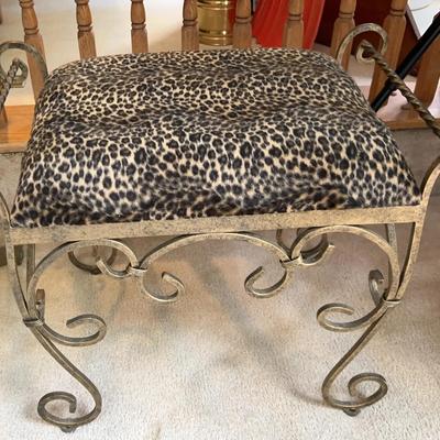 Leopard Print Vanity Stool