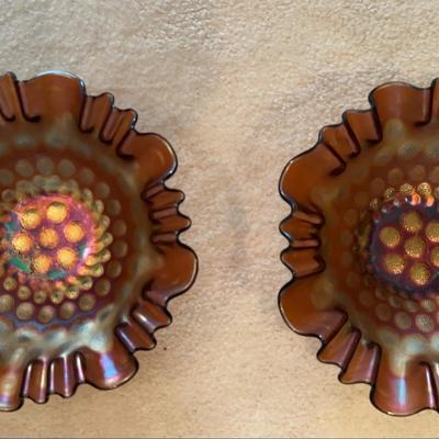 Two Vintage Fenton Coin Bowls