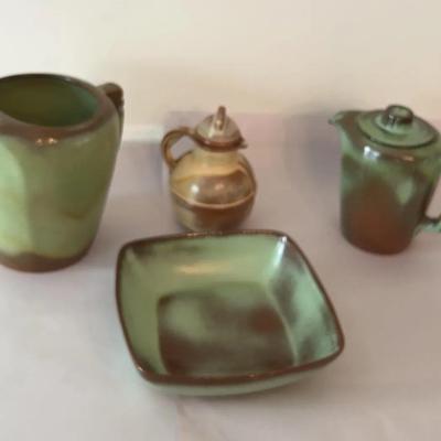 Frankoma Green And Brown Pottery