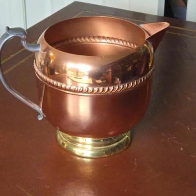 Crosby Copper Teapot Silver Plate Handle