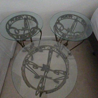 Collapsible Glass Top End Tables