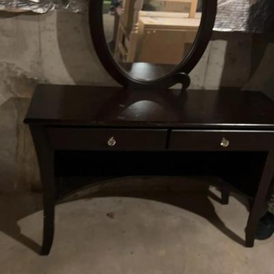 Dark Wood Desk/Vanity