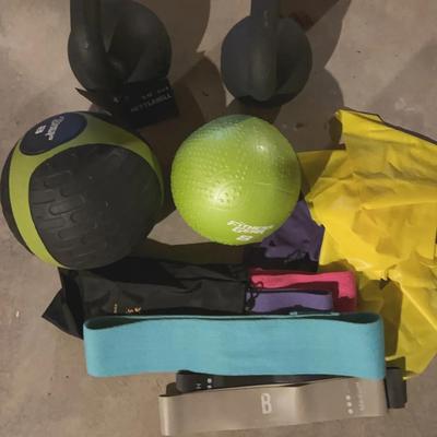 Kettle Bells, Weighted Balls And Exercise Bands