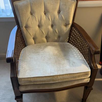 Upholstered Cane Accent Chair
